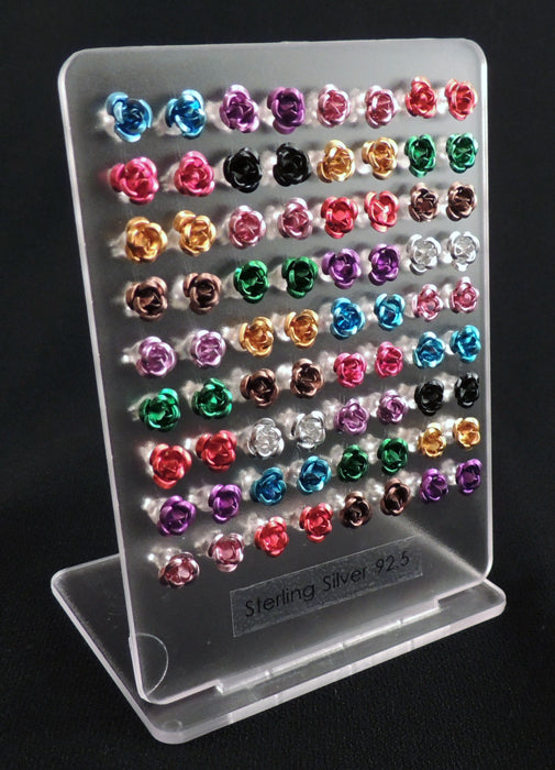 Sterling Silver Rose Earrings