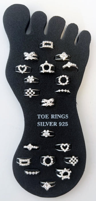 Crystal Design Mix Sterling Silver Toe Ring