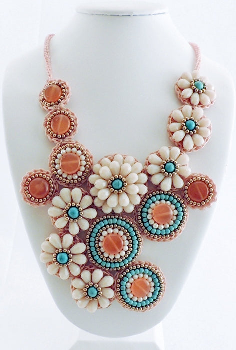 "S" Design Orange Stone Necklace