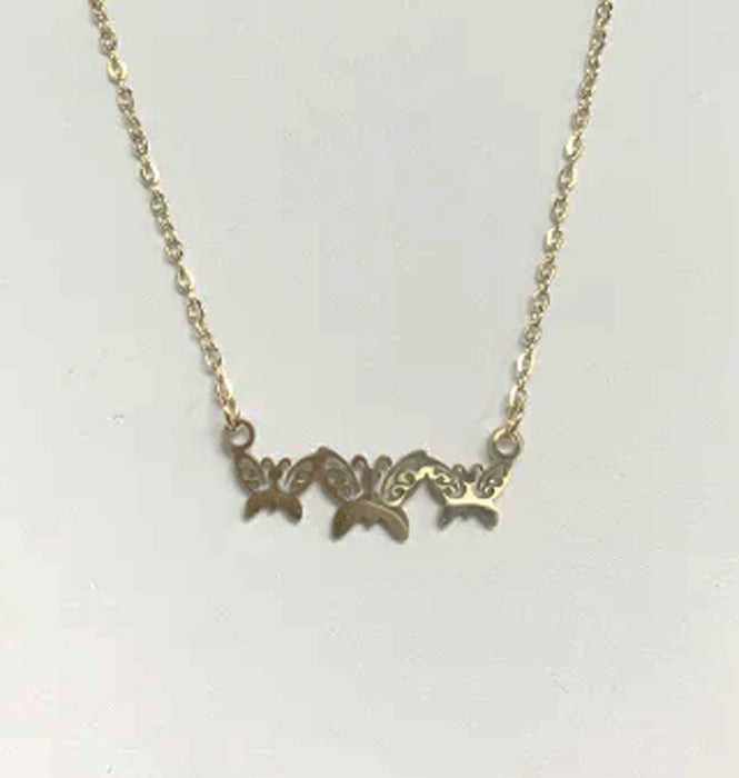 Triple Butterflies - Cutout Necklace