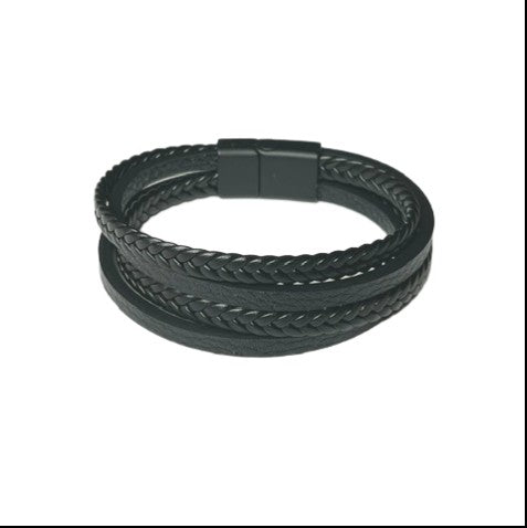 Leather Men's Bracelet - Magnetic Clasp - Assorted Designs