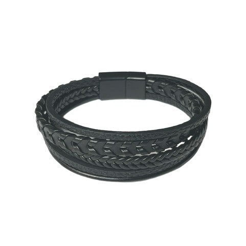 Leather Men's Bracelet - Magnetic Clasp - Assorted Designs
