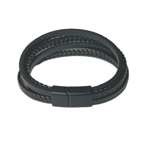 Leather Men's Bracelet - Magnetic Clasp - Assorted Designs