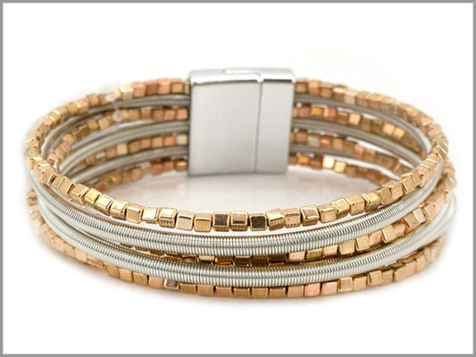 Seven Strand w/ Many Beads Multicolor Bracelet