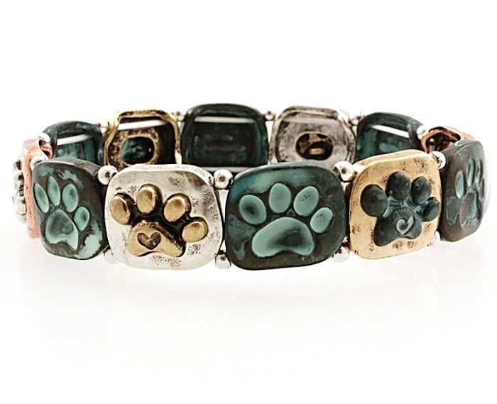 Paw Prints Stretch Bracelet - Multipatina