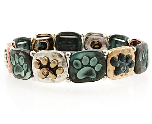 Paw Prints Stretch Bracelet - Multipatina