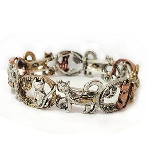 String Of Cats Stretch Bracelet - Multicolor