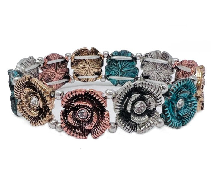 Roses Multipatina Stretch Bracelet