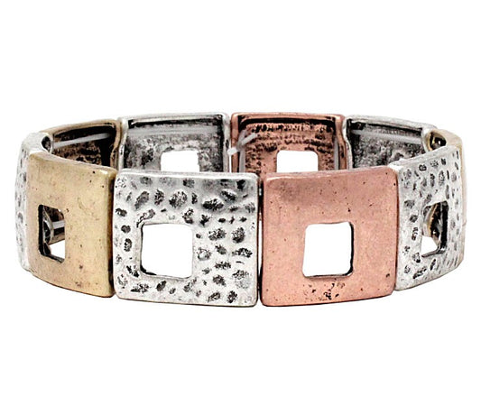 Design Chunky Squares Stretch Multicolor Bracelet