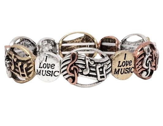 Music Theme Stretch Multicolor Bracelet