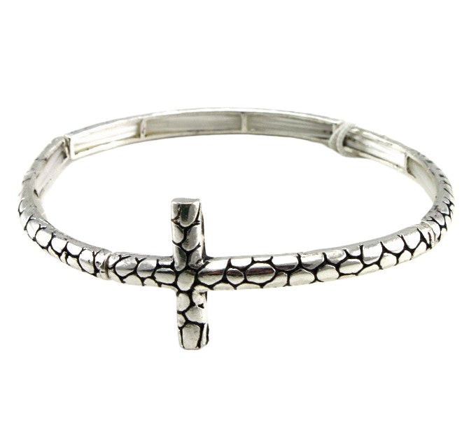 Textured Cross Stretch Multicolor Bracelet