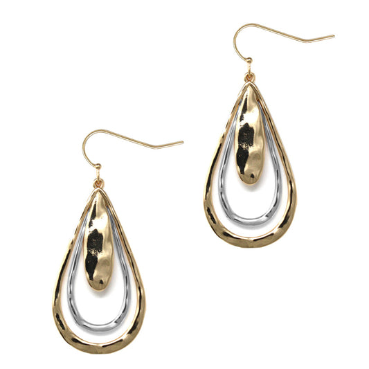 Triple Layer Teardrop Multicolor Earrings