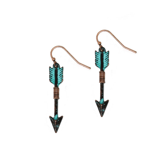 Arrow Earrings - Patina