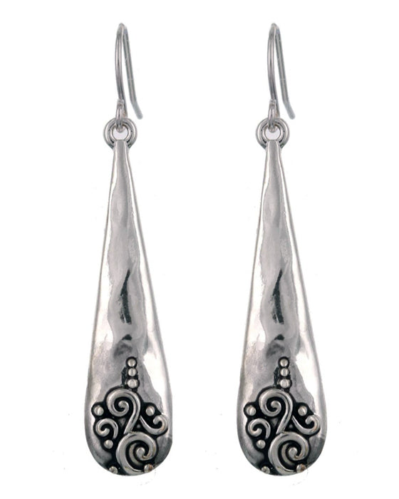 Ornate Long Teardrop Earrings