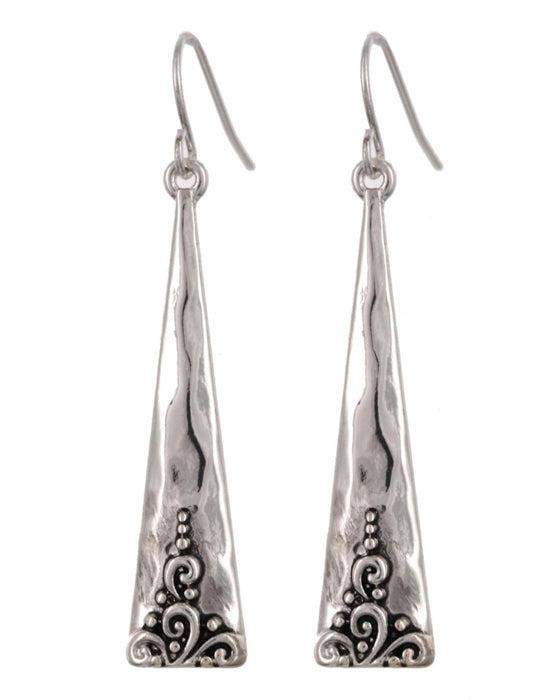 Ornate Long Triangle Earrings