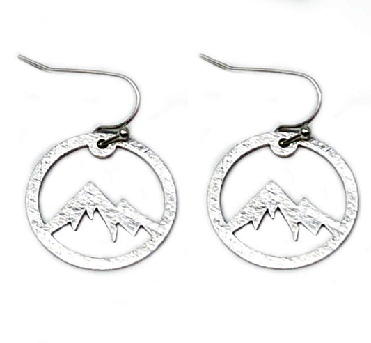 Mountain Cutout In Circle Earrings