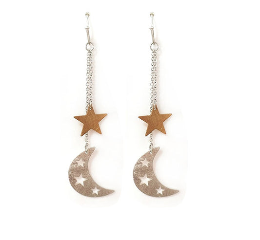 Moon Star Earrings - Multicolor