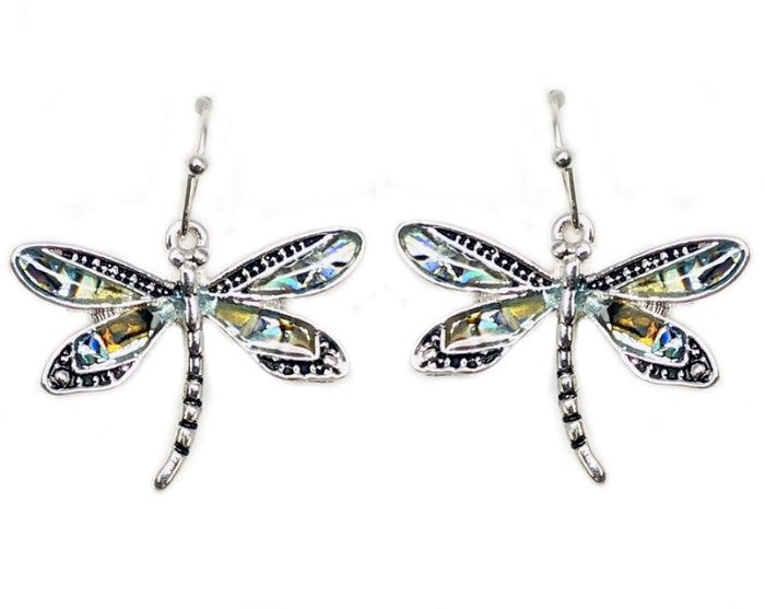Abalone Dragonfly Earrings