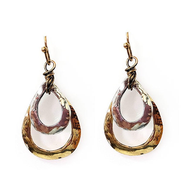 Double Teardrop - Gold & Silver - Earrings