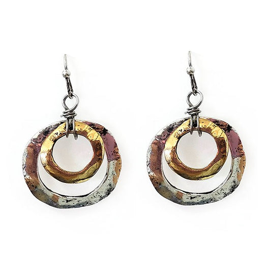 Double Circle - Silver & Gold - Earrings
