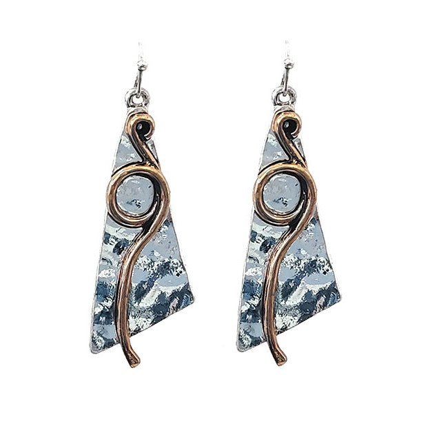 Ornate Triangle - Silver - Earrings
