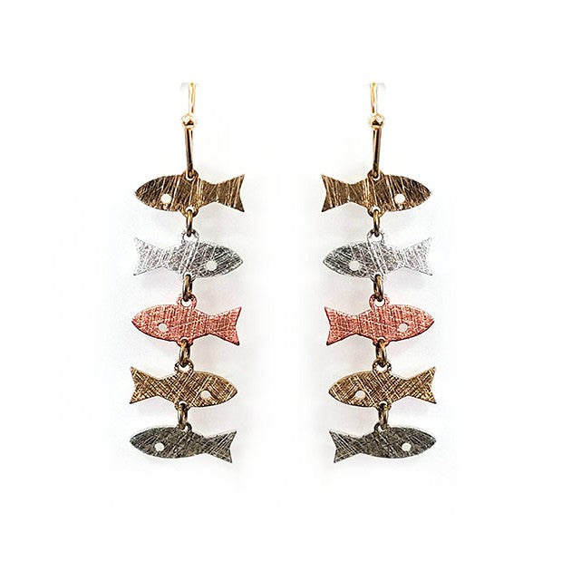 String Of Fish - Earrings - Light Multicolor