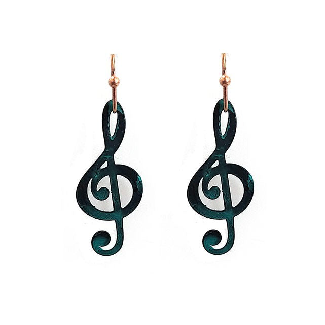 Musical Note - Earrings - Patina