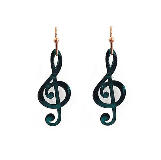 Musical Note - Earrings - Patina