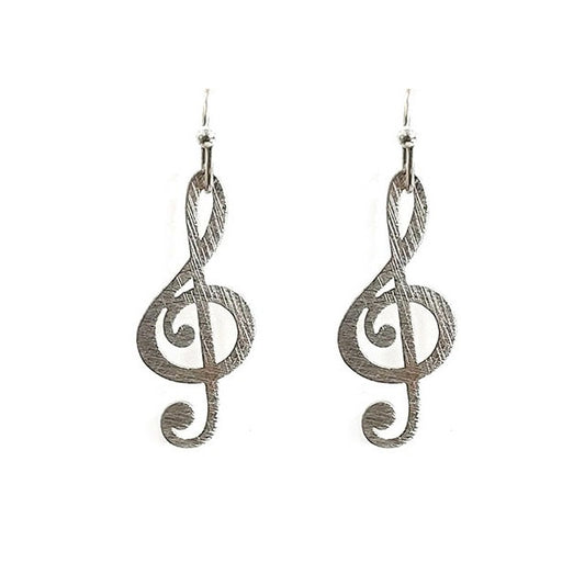 Musical Note - Earrings - Silver