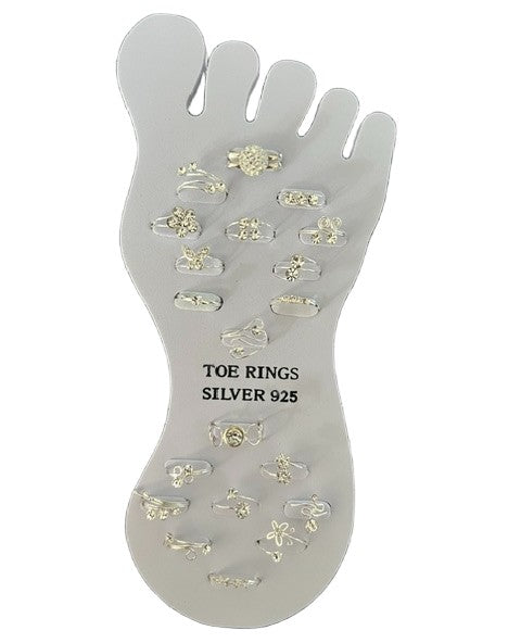 Crystal Mixed Designs Sterling Silver Toe Ring
