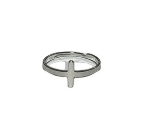 Cross Stainless Steel Adjustable Ring
