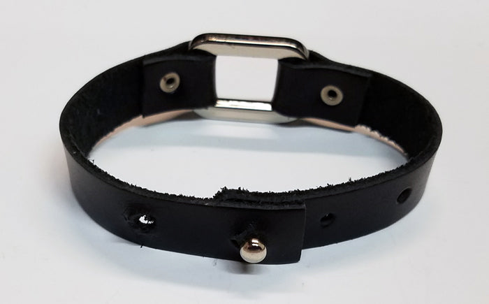 Metal Rectangle Leather Bracelet