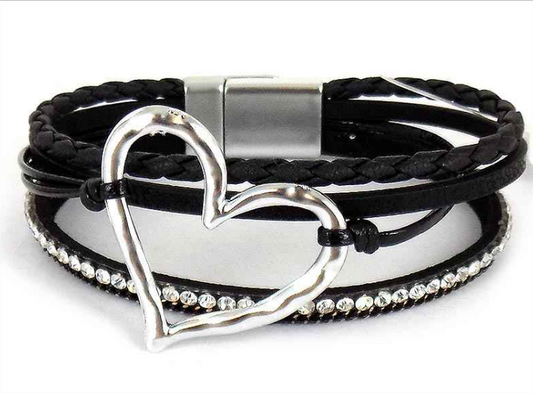 Hammered Metal Heart Bracelet