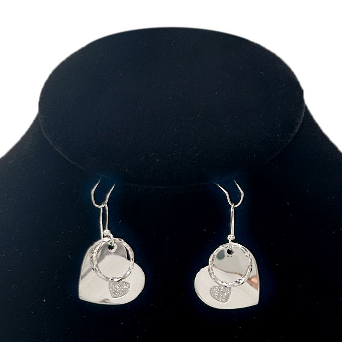 Glitter Heart w/ Ring Earrings