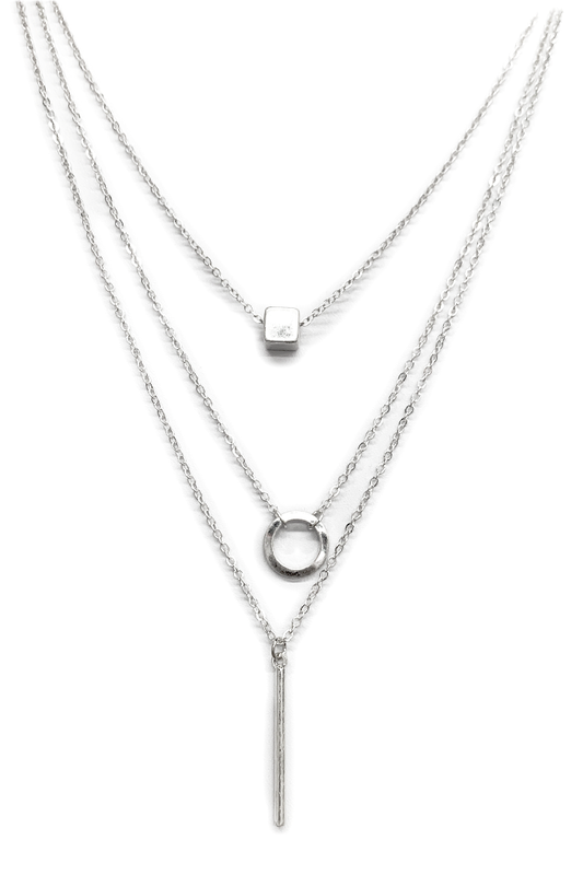 Circle/Cube/Spike - Triple Necklace