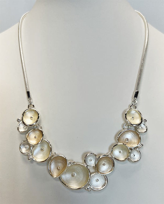 String Of Ovals - Beige Necklace