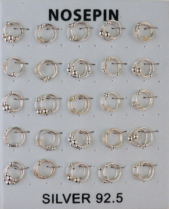 Mixed Hoop Ball Sterling Silver Nose Ring