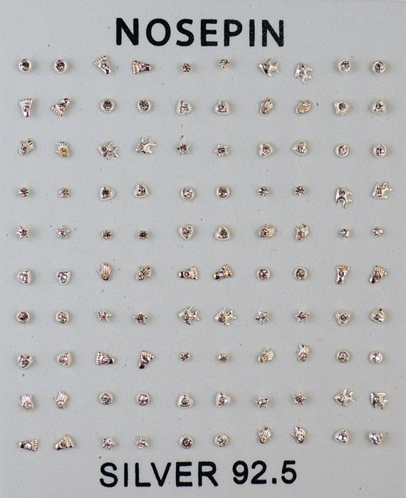 Assorted Designs Sterling Silver Nose Pin